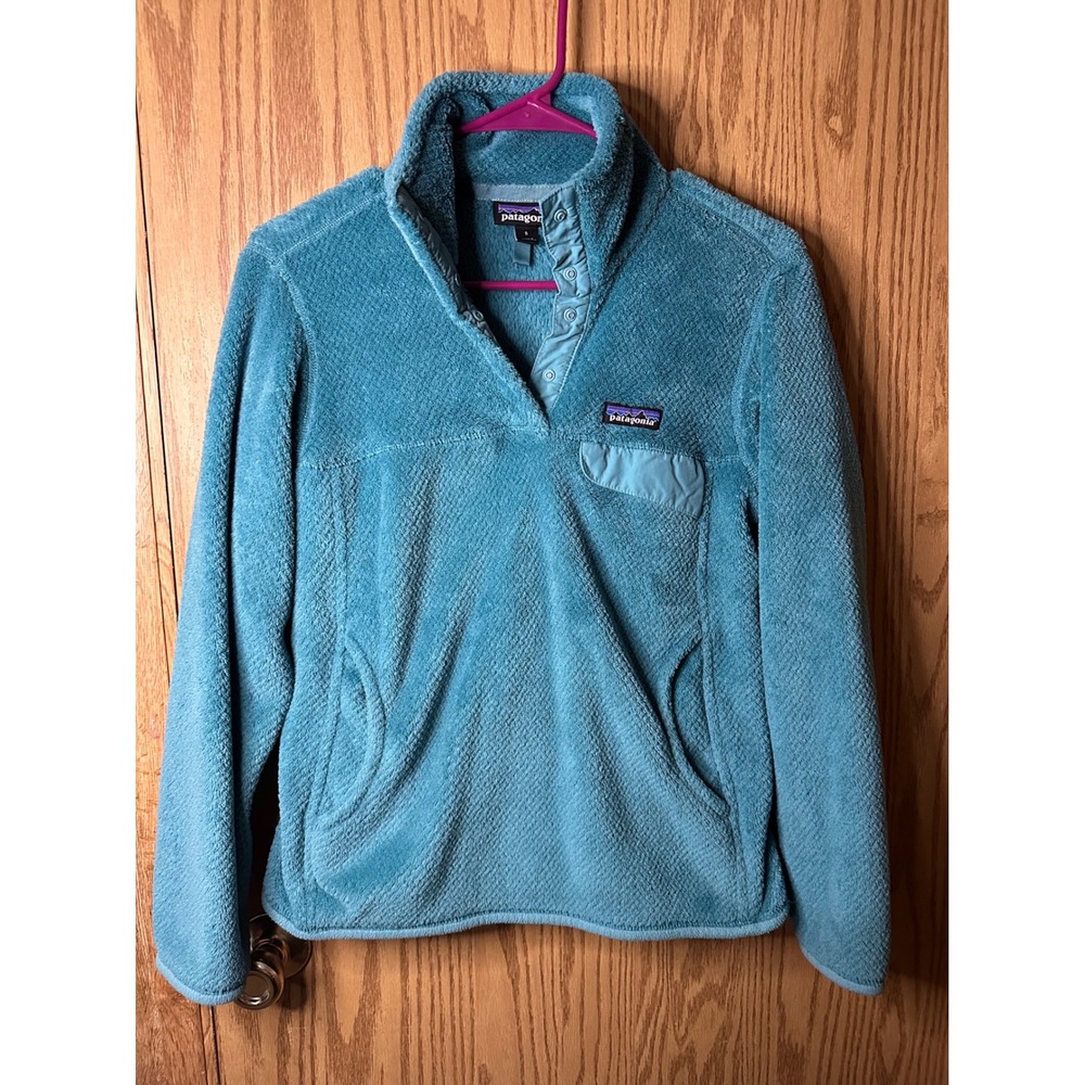 Patagonia Re-Tool Snap-T Fleece Pullover Teal Blue Womens Small 25442